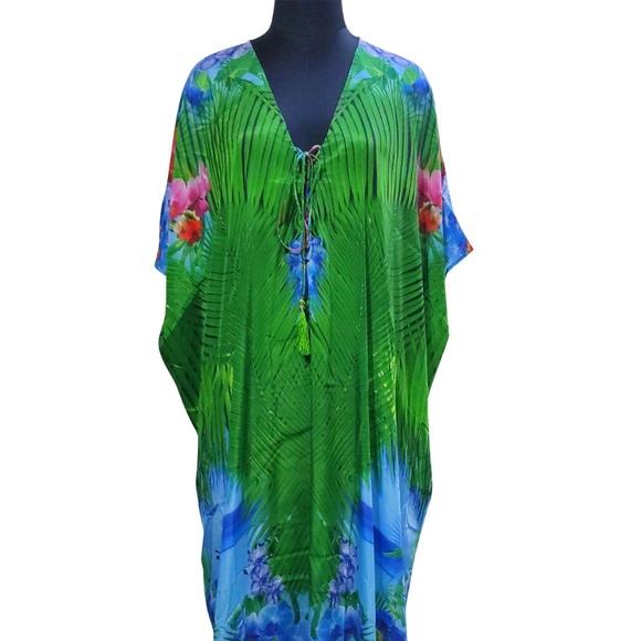 Green Kaftan Dress Sale uptown 75% OFF Designer Kaftans - Picture 1 of 4